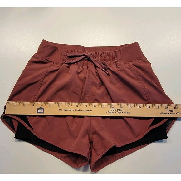 MPG Athletic Running Shorts Women's Size Small Maroon Red 2-in-1 Stretch Waist - Picture 9 of 10